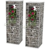 vidaXL Gabionske stupne košare/sadilice 2 kom čelične 50 x 50 x 160 cm | shoptok.hr
