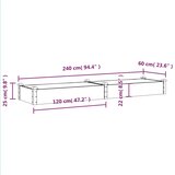  Povišena vrtna gredica s oblogom 240x60x25 cm masivna jelovina | shoptok.hr