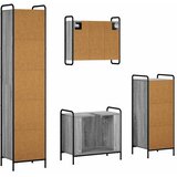  Set ormarića za kupaonicu 4 kom. Siva Sonoma 40 x 36 x 181 cm - Siva Sonoma Ormarić ispod sudopera (2 vrata) + viseći ormarić + | shoptok.hr