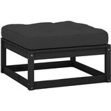 Maison Chic Vrtni stolček - Vrtni stoli za noge z blazino črna trdna borovina JS1018, (21879105) | Shoptok.si