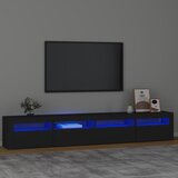 The Living Store TV omarica z LED lučkami črn 240x35x40 cm - TV Omarica, (21376178) Cene