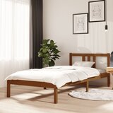 Maison Chic Posteljni okvir - Enojna postelja - Postelja za odrasle medeno rjav iz trdnega lesa 90x200 cm-J8837, (21764460) | Shoptok.si