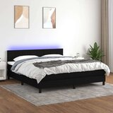  Box spring s madracem LED crni 180x200 cm od tkanine Cijene