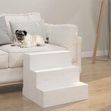 Stepenice za kućne ljubimce bijele 40x37,5x35 cm od borovine | shoptok.hr