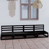 vidaXL Vrtni kavč štirised črna trdna borovina Cene