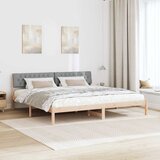  Okvir kreveta s uzglavljem Smeđa i svijetlo siva 200 x 200 cm | shoptok.hr