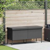 vidaXL Vrtna kutija za pohranu s kotačima crna 160x55x75 cm poliratana | shoptok.hr