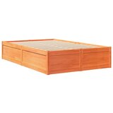 The Living Store Posteljni okvir brez vzmetnice voščeno rjav 120x190 cm borovina - Posteljni Okvir, (21529468) | Shoptok.si
