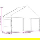  Sjenica s krovom bijela 5 88 x 2 23 x 3 75 m polietilen | shoptok.hr
