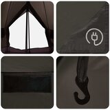Tipi šator s krovom Smeđa siva 250 x 250 cm Poliester i čelik | shoptok.hr