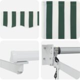 vidaXL Automatska uvlačna tenda Zelena i bijela 400x300 cm | shoptok.hr