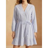 Sinsay Mini babydoll haljina s viskozom i dodatkom lana | shoptok.hr