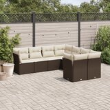  8-dijelni set vrtnih sofa od poliratana s jastucima bež | shoptok.hr