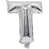 Procos Folija balon v obliki črke v srebrni barvi – črka T 32 cm | Shoptok.si