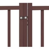 vidaXL Ograda za pse z vrati zložljiva 4 paneli rjava 320cm topolovina | Shoptok.si