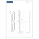 AQUAART kupaonski ormarić eternity 170 vov bočni, bijeli mat, crna ručkica | shoptok.hr