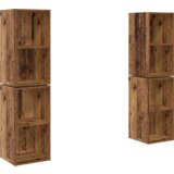 vidaXL Stenski TV kabinet 4 pcs Staro les 37 x 37 x 72 cm | Shoptok.si
