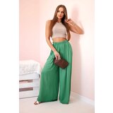 Kesi Włoski Women's wide trousers with elastic waistband green | Shoptok.si