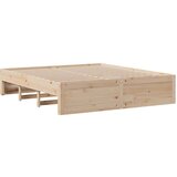 vidaXL Posteljni okvir brez vzmetnice s predali 200x200 cm borovina | Shoptok.si