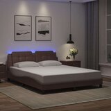 vidaXL Okvir kreveta s LED svjetlima smeđi 160x200 cm od umjetne kože | shoptok.hr