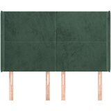  Vzglavje z ušesi temno zeleno 147x16x118/128 cm žamet, (20932968) | Shoptok.si