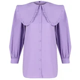 Trendyol Lilac Baby Collar Cotton Woven Shirt