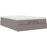 vidaXL Otomanski posteljni okvir z vzmetnico taupe 140x200 cm blago | Shoptok.si