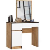 AKORD toaletna miza z ogledalom clp P-2/SL leva hrastova obrt / belo, (21713515) | Shoptok.si