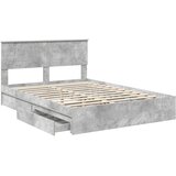 Krevet s od storage s uzglavljem Betonski sivi 150 x 200 cm | shoptok.hr