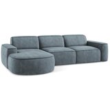 Makamii Prljavo plava kutna garnitura od šenila (s lijevim kutom/s ležaljkom) Omao – | shoptok.hr