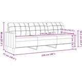 vidaXL Trosjed od tkanine smeđesivi 210 cm | shoptok.hr