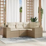 vidaXL 4-dijelni set vrtnih sofa s jastucima bež od poliratana | shoptok.hr