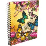 Optimum Sveska sa spiralom meki povez dikto 300 g/m2 A4/50 Butterflies Cene