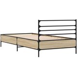 vidaXL Posteljni okvir sonoma hrast 75x190 cm inženirski les in kovina | Shoptok.si