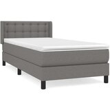  Box spring postelja z vzmetnico temno siva 100x200 cm blago, (20727222) | Shoptok.si