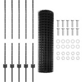 vidaXL set ograje Set 2 Siva Prašno lakirano jeklo 10 x 1 m Vzdržljivo | Shoptok.si