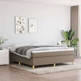 vidaXL Box spring postelja z vzmetnico taupe 160x200 cm blago | Shoptok.si