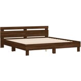  Okvir za krevet s uzglavljem smeđa boja hrasta 160x200cm drveni | shoptok.hr