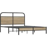 vidaXL Posteljni okvir brez vzmetnice 120x200 cm dim. hrast inž. les | Shoptok.si