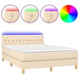  box spring s madracem LED krem 140x190 cm od tkanine | shoptok.hr