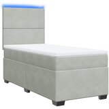 Box spring krevet s madracem svjetlosivi 80 x 200 cm baršunasti | shoptok.hr