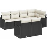 vidaXL Vrtna sedežna garnitura Črna poli ratan, (5000145189) | Shoptok.si