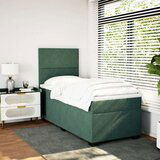 vidaXL Box spring postelja z vzmetnico temno zelen 90x190 cm žamet | Shoptok.si