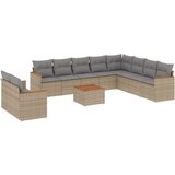  11-dijelni set vrtnih sofa s jastucima bež od poliratana | shoptok.hr