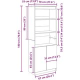 vidaXL Visoka komoda siva sonome 70x35x180 cm od konstruiranog drva | shoptok.hr