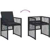  7-dijelni vrtni blagovaonski set s jastucima crni od poliratana | shoptok.hr