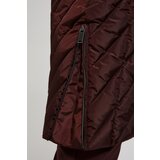 Marisse Long Quilted Jacket With Hood, Brown | ePonuda.com