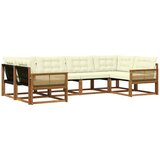 vidaXL Zunanja garnitura za sedenje z blazino 6 pcs Naravna in smetana, (5000273090) | Shoptok.si