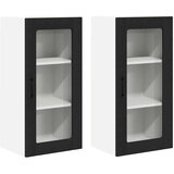  Zidni kuhinjski ormarić s policom 2 pcs Crna 40 x 31 x 80 cm | shoptok.hr