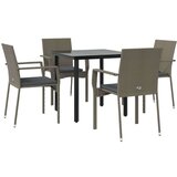  5-dijelni vrtni blagovaonski set crno-sivi od poliratana | shoptok.hr